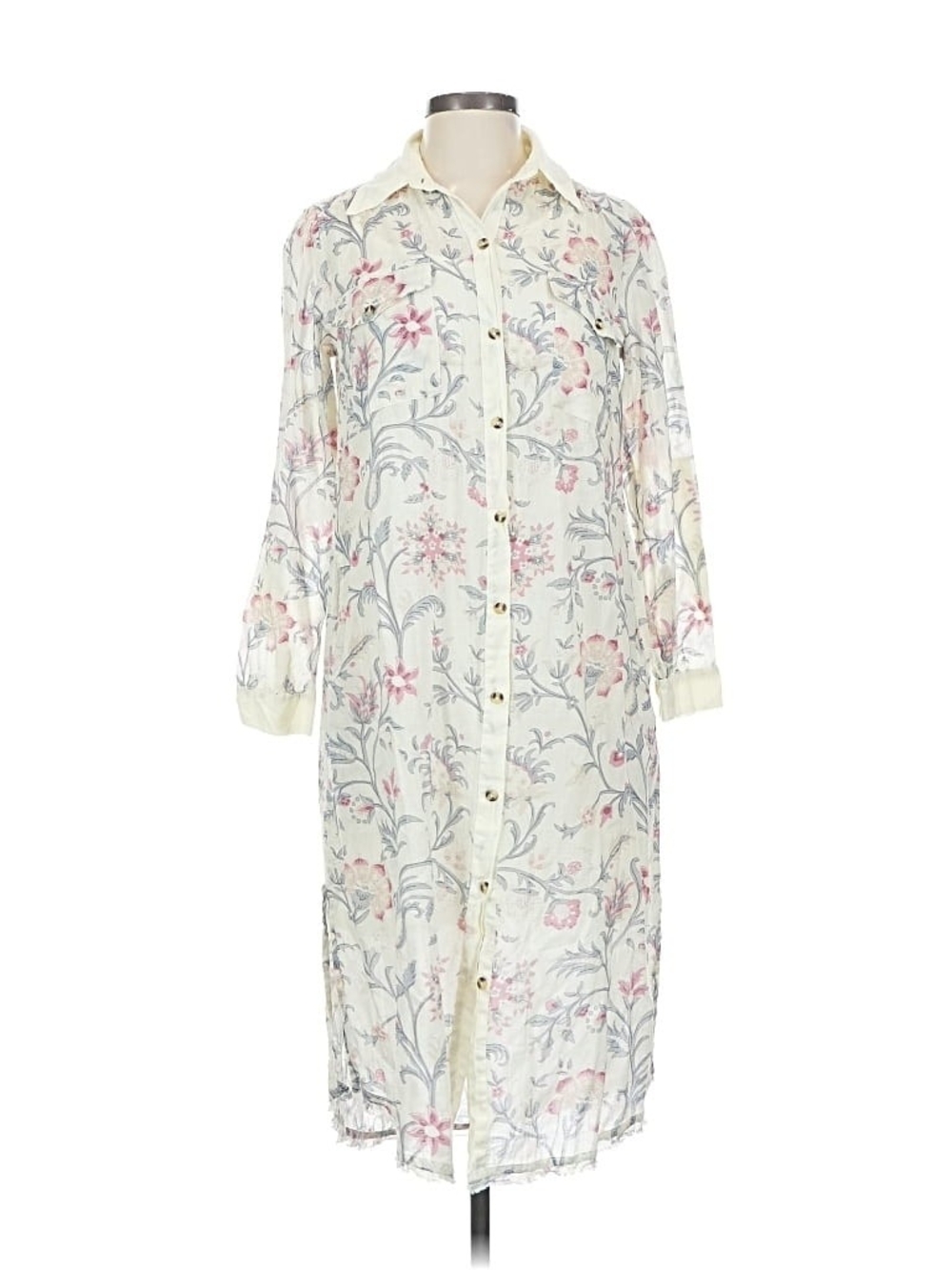 Sundance Cotton "Peaceful Promise" Midi Shirt Dress XS